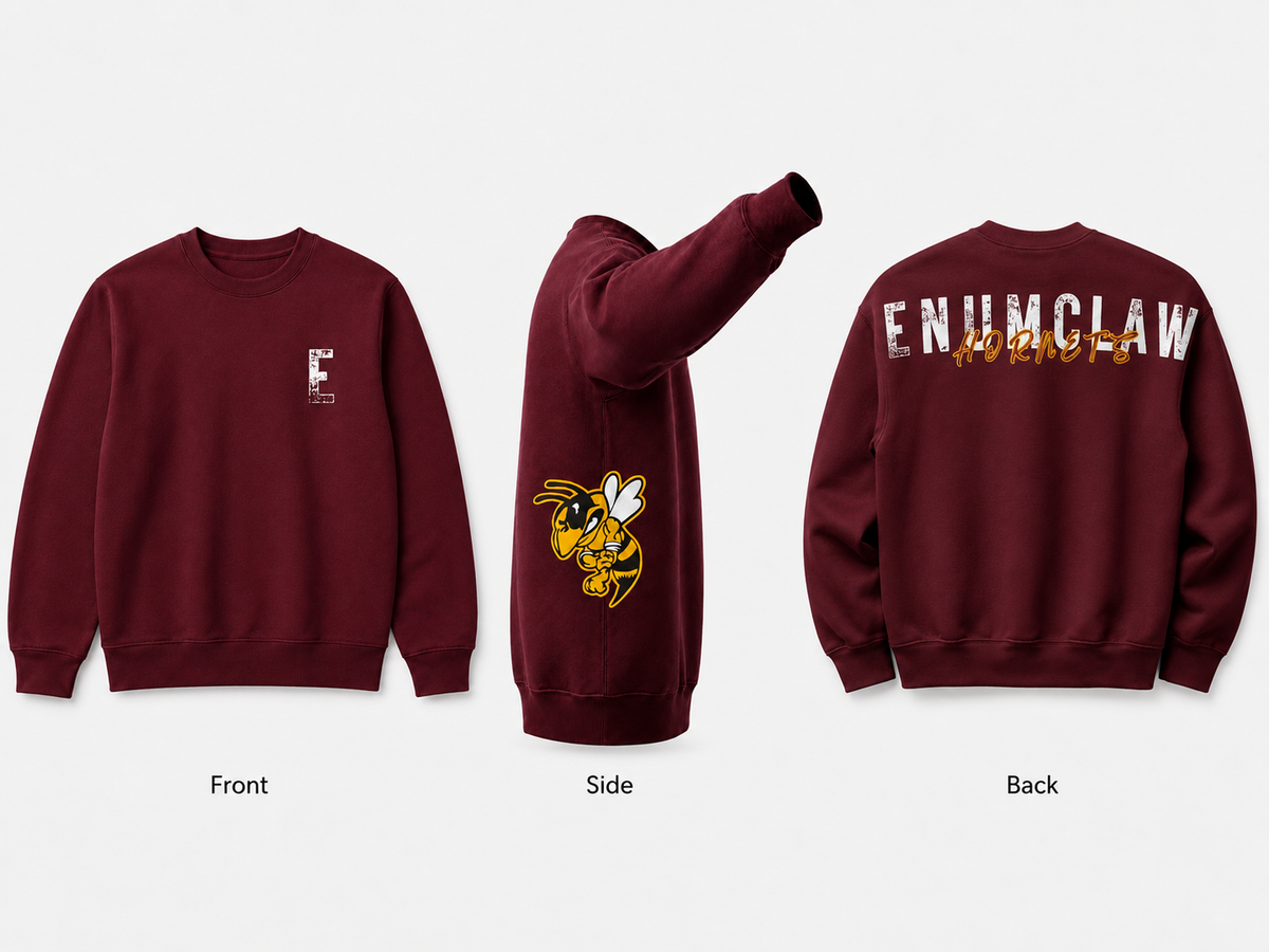 Enumclaw Hornets Crewneck Sweatshirt - Maroon