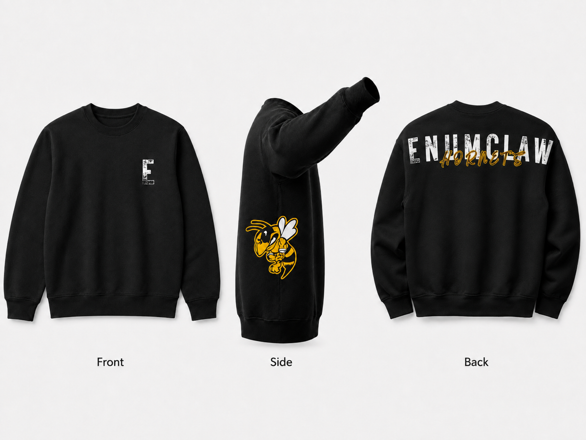 Enumclaw Hornets Crewneck Sweatshirt - Black